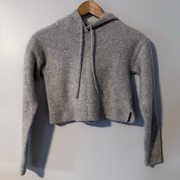 Reformation Sweaters - REFORMATION Jeans gray 100% cashmere cropped soft casual hoodie sweater top